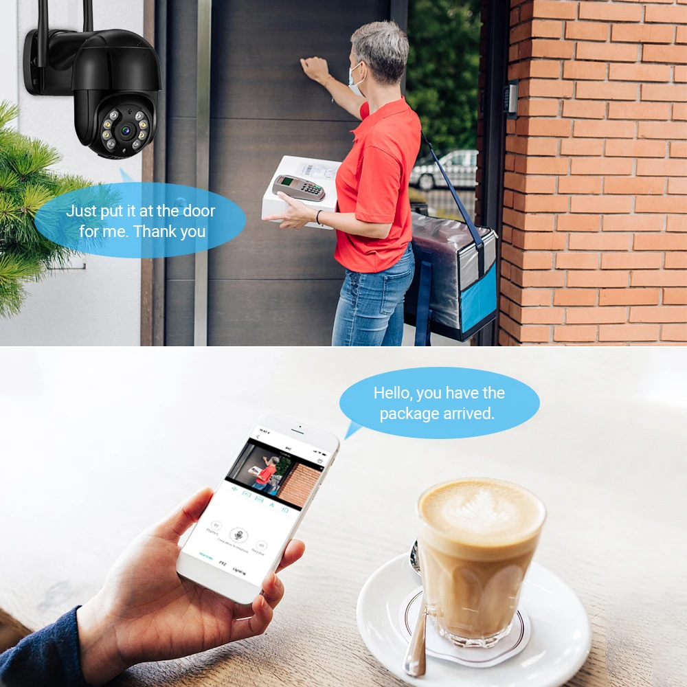 IP-камера видеонаблюдения 8 Мп PTZ Wi-Fi 4K HD 5 МП ONVIF 4-кратный зум H.265 1080P |