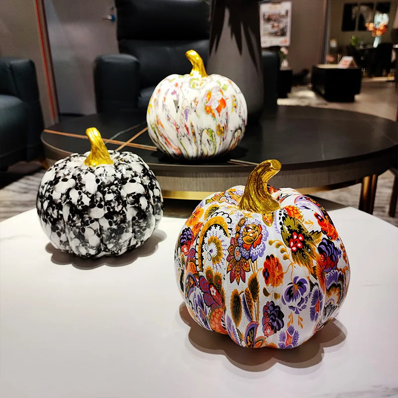 

Nordic creative colorful pumpkin ornaments modern light luxury home living room TV cabinet table ornaments