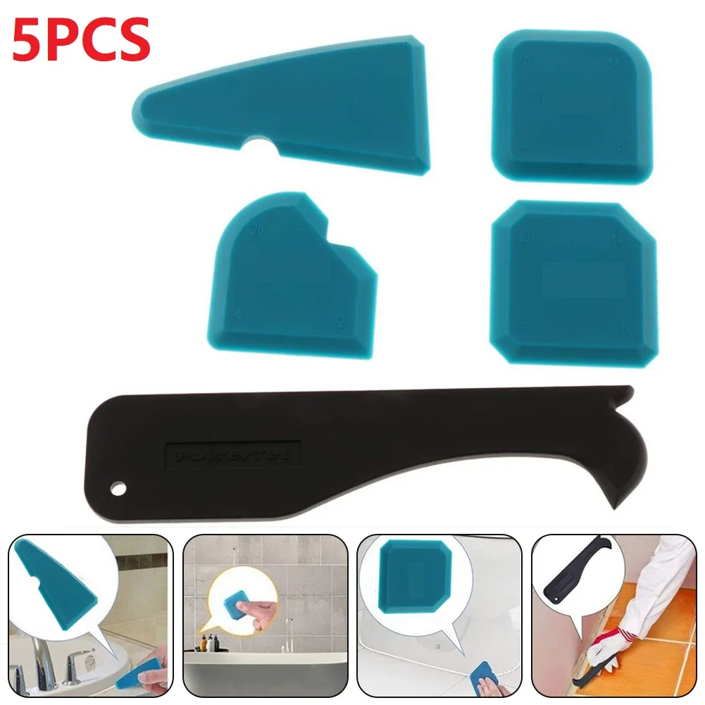 

5pcs Sealant Remover Finishing Caulking Tools Glass Cement Scraper Floor Cleaning Tile Dirt Spatula Glue Shovel Spreader Caulk