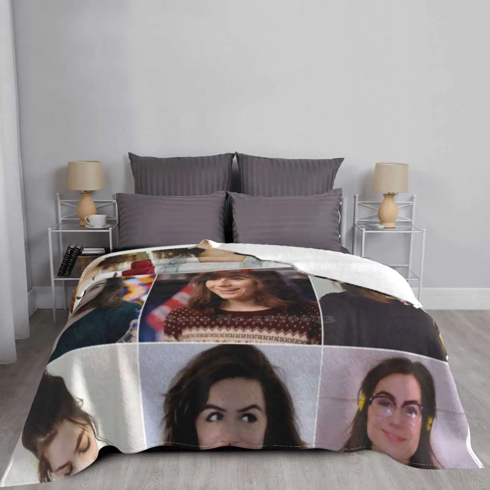 Dodie Collage Creative Design Comfortable Warm Flannel Blanket Doddleoddle Vloggleoddle Clark