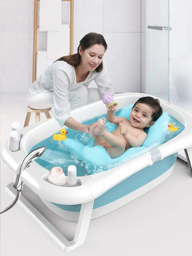 Children's bath tub lying support universal bath bucket super long baby new products Baby bath tub folding