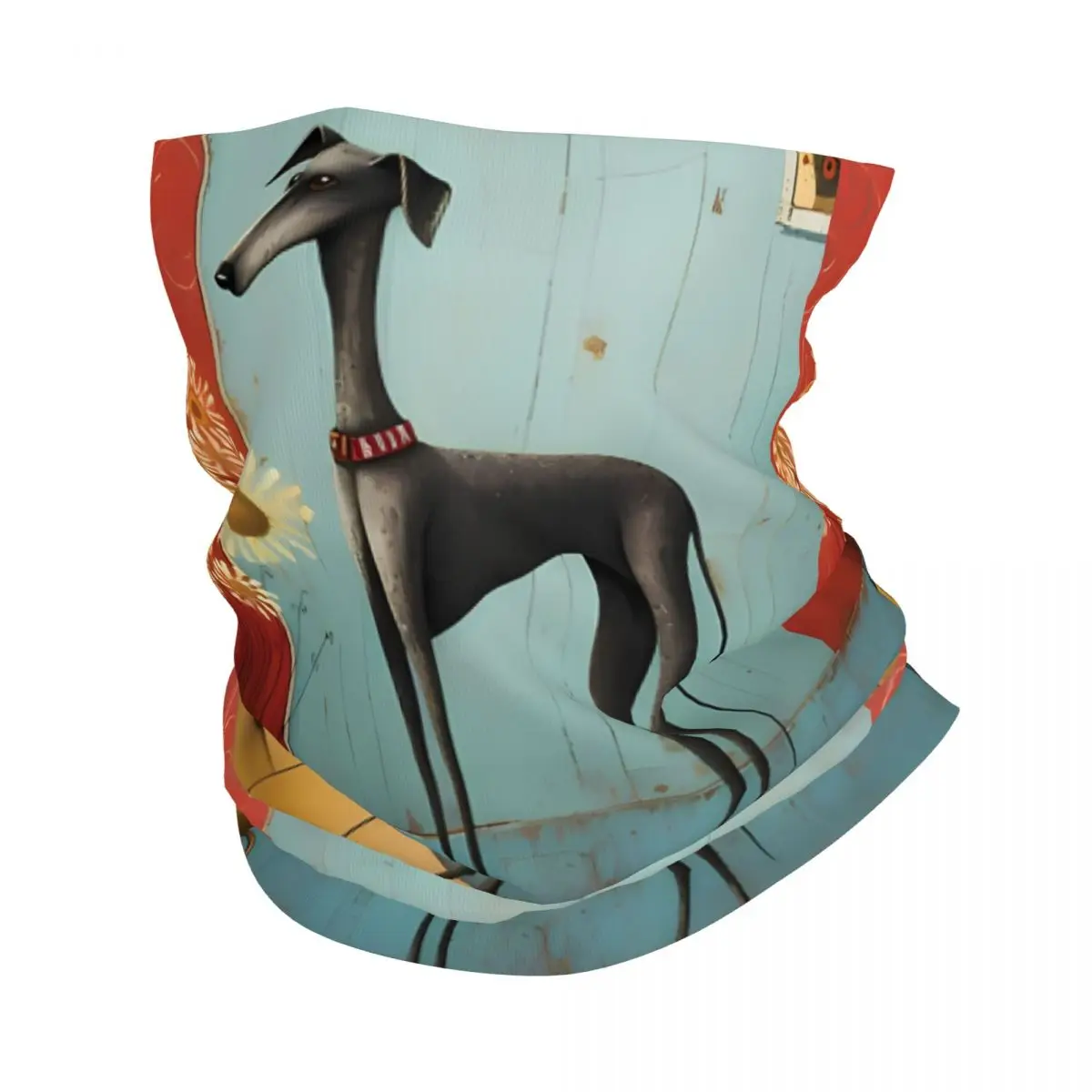 Исследование Greyhound и цветы Искусственный шарф бандана шея гетры Обложка для лица