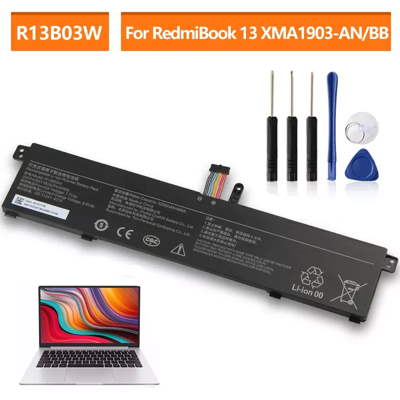 

Новая запасная батарея для ноутбука Xiaomi RedmiBook 13 XMA1903-BB R13B03W 5200 мАч