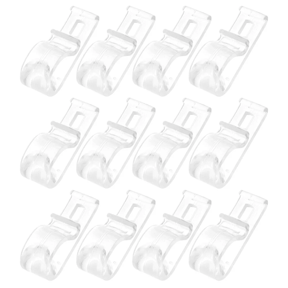 

12 Pcs Blind Chain Fixation Hook Curtain Hooks Transparent Window Shades Hangers Clips Vertical Clear