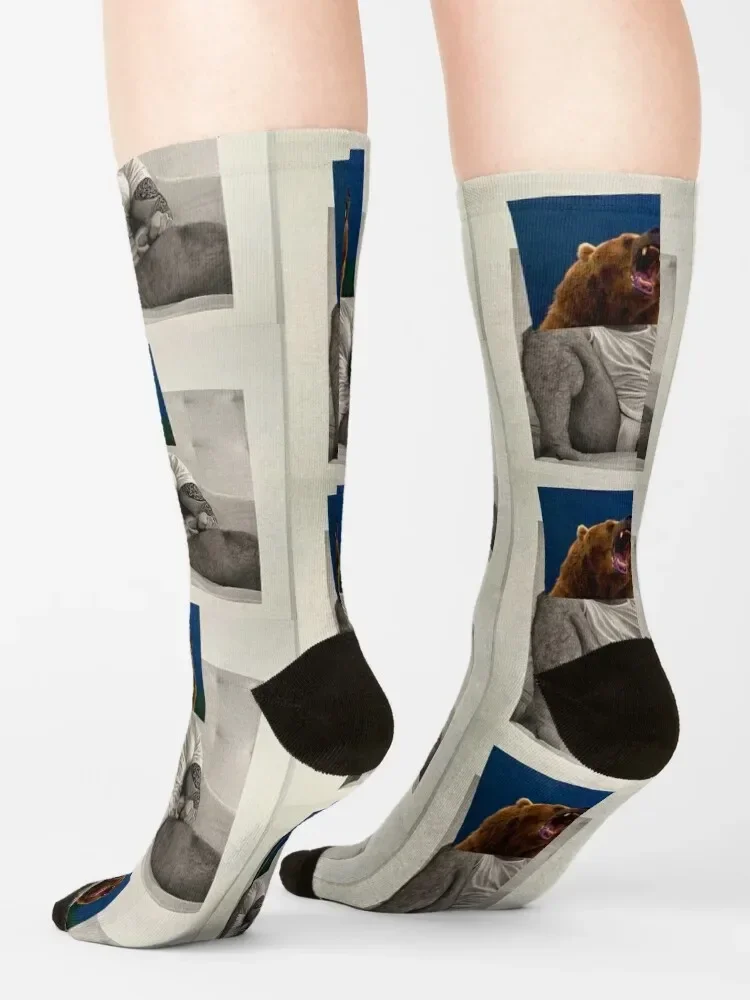 Носки с подвижным рисунком медвежонка складывающиеся в темноте свободные