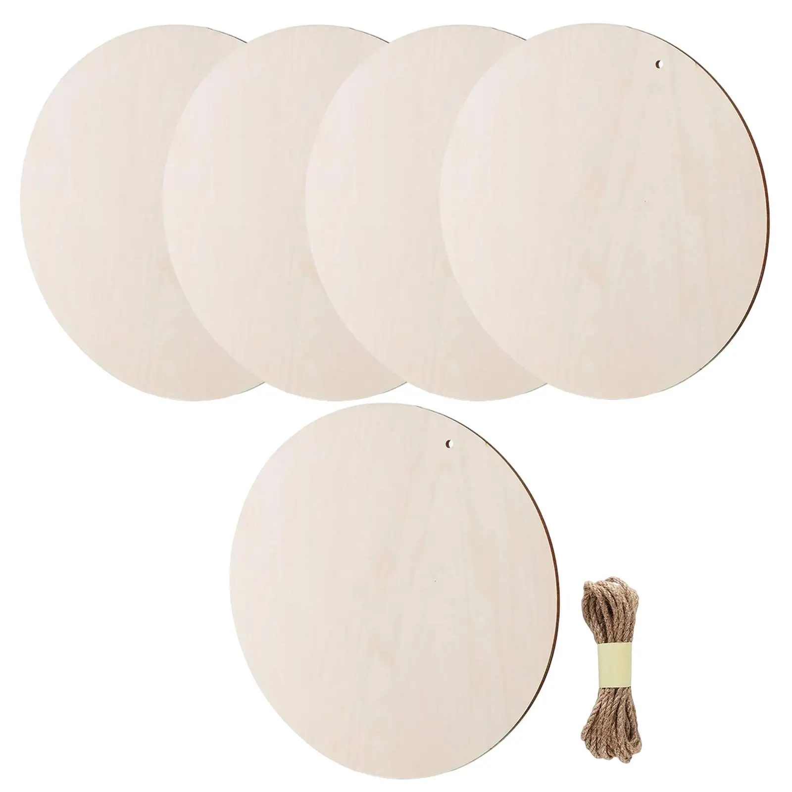 

5x 12in Unfinished Wooden Pieces Blank Wood Slices for DIY Pyrography Home