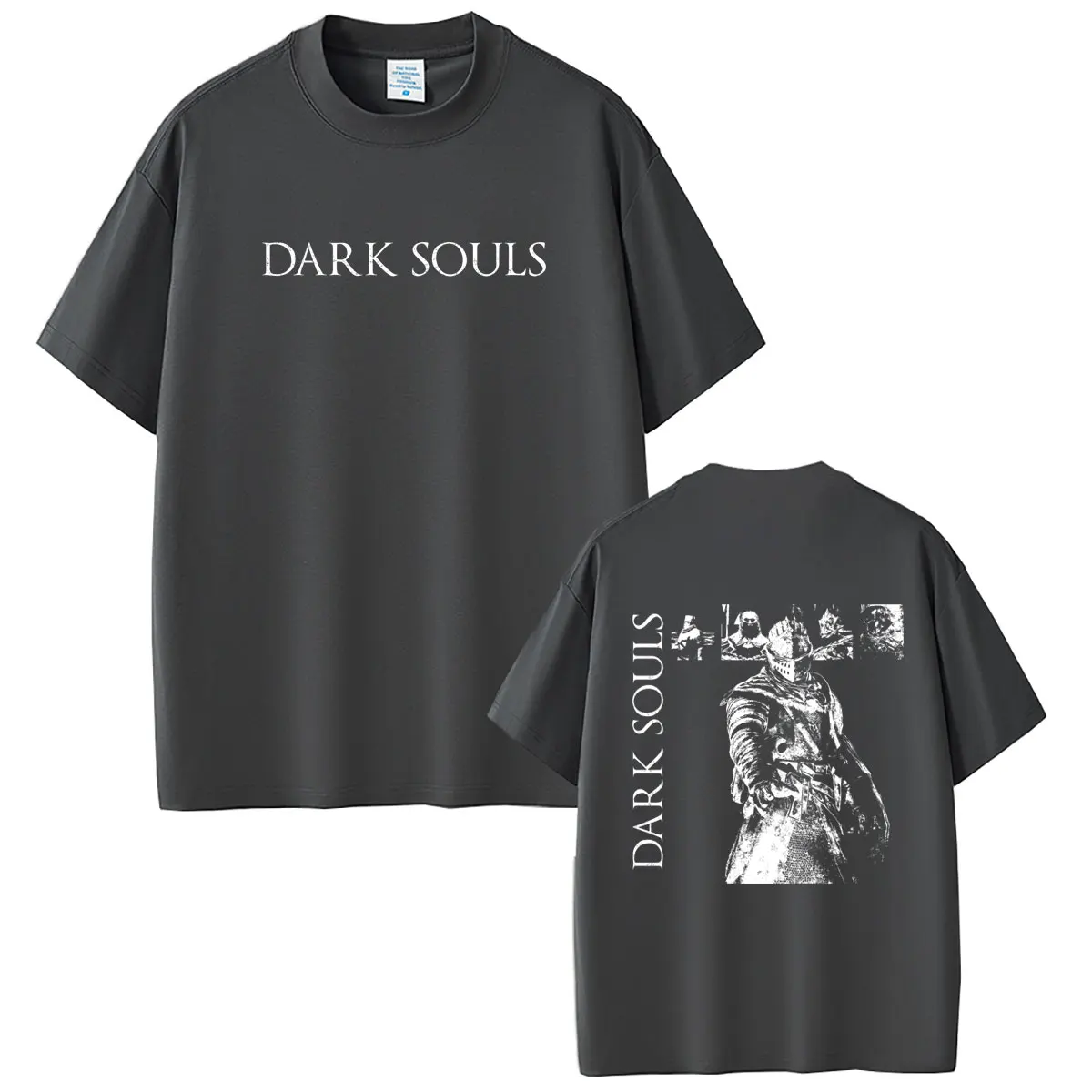 Фото Футболка Game Dark Souls Oscar of Astora, унисекс, повседневная, из мягкого хлопка, топы для мужчин и женщин, в стиле 90-х, готический рок, оверсайз, уличная одежда №3