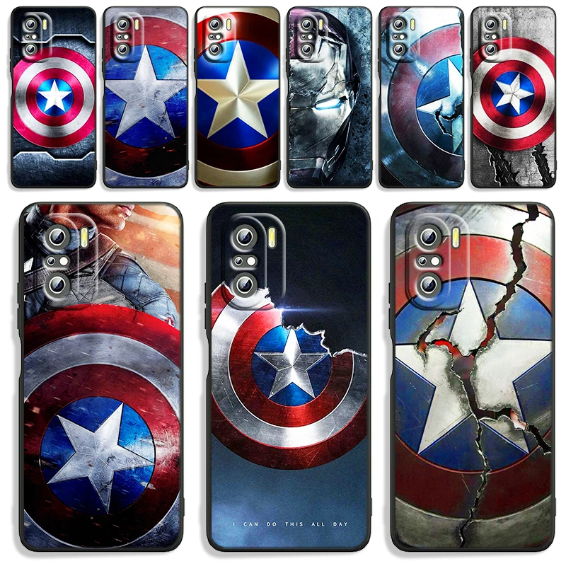 

Avengers Shield Marvel Phone Case For Xiaomi Redmi Note 11 10S 10 9T 9S 9 8T 8 7 Pro Plus Max 5G Silicone TPU Cover