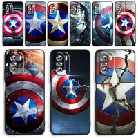 avengers shield marvel phone case for xiaomi redmi note 11 10s 10 9t 9s 9 8t 8 7 pro plus max 5g silicone tpu cover
