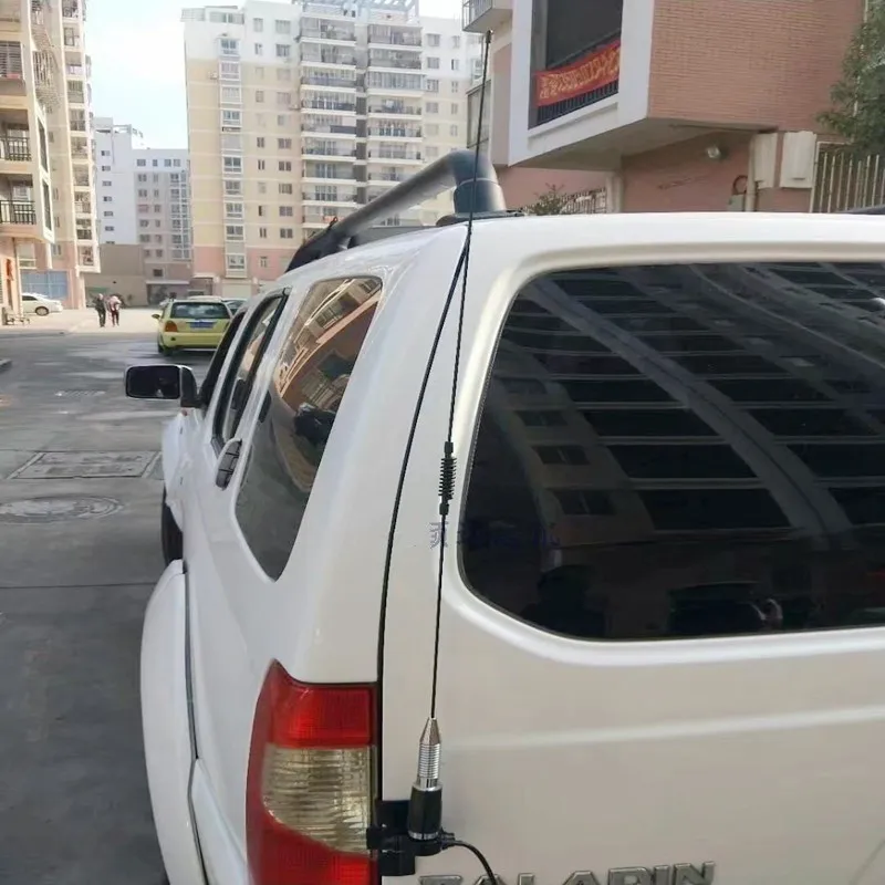 2PCS UHF460M spring base whip antenna moblie radio 5/8 wave high gain 5.5dBi vehicle bracket aerial 5meter cable UHF male