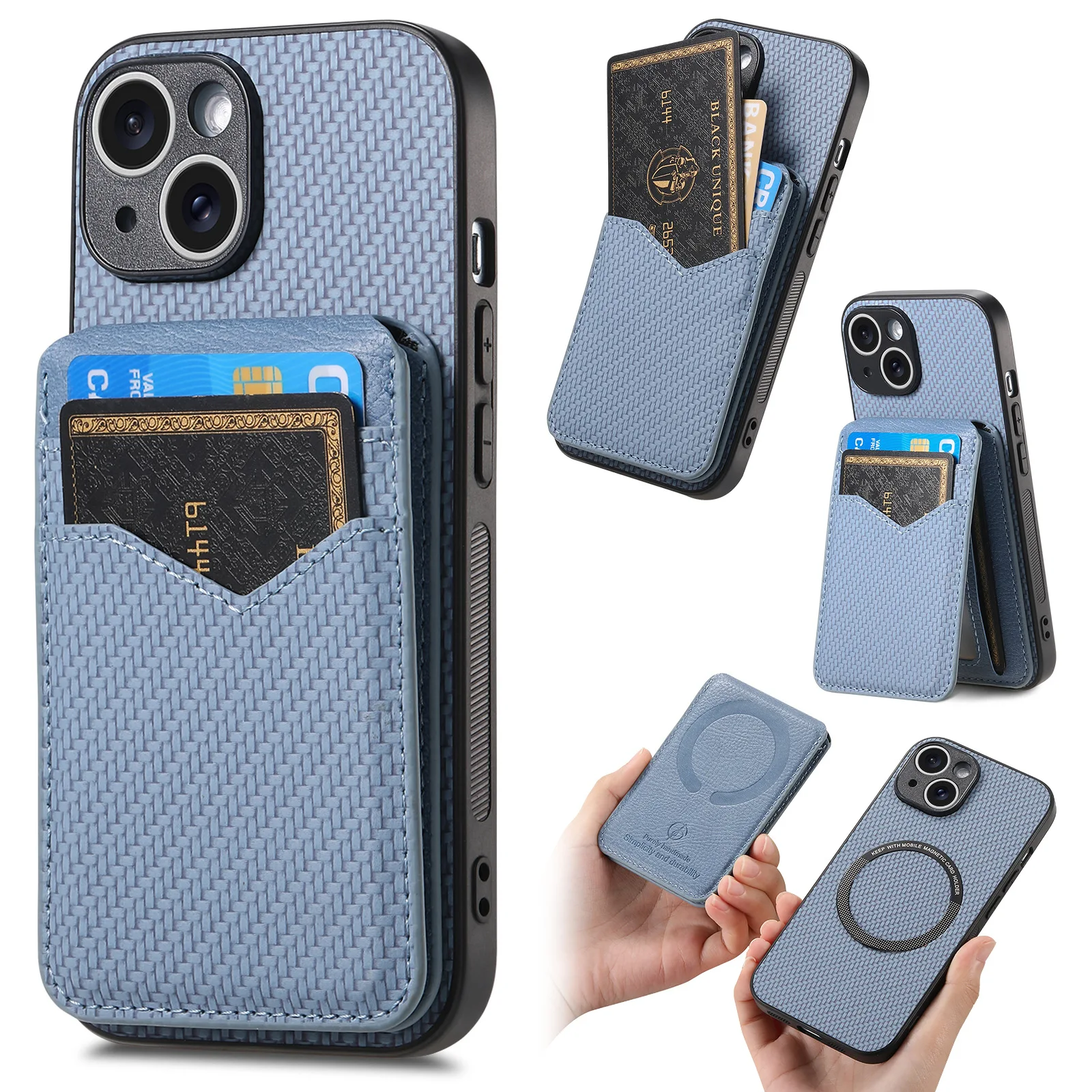Wireless Charging Case For Huawei Nova Y90 Y70 Plus Removable Multi 4 Cards Magnetic Cover 12 Pro 11 10 SE 9 8