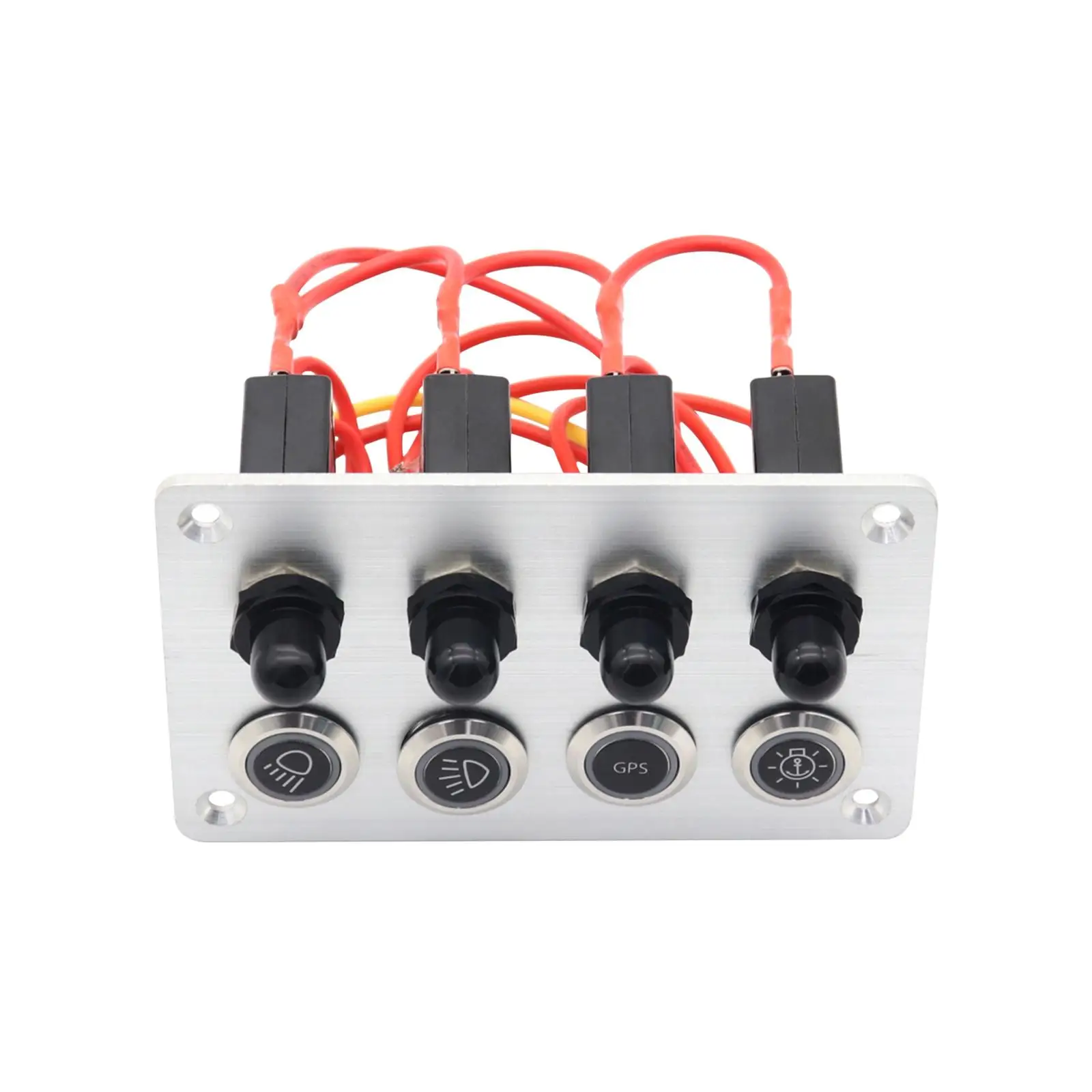 

4 ways Rocker Switch panel Off Switches with 40Pcs Stickers 16A Multifunction