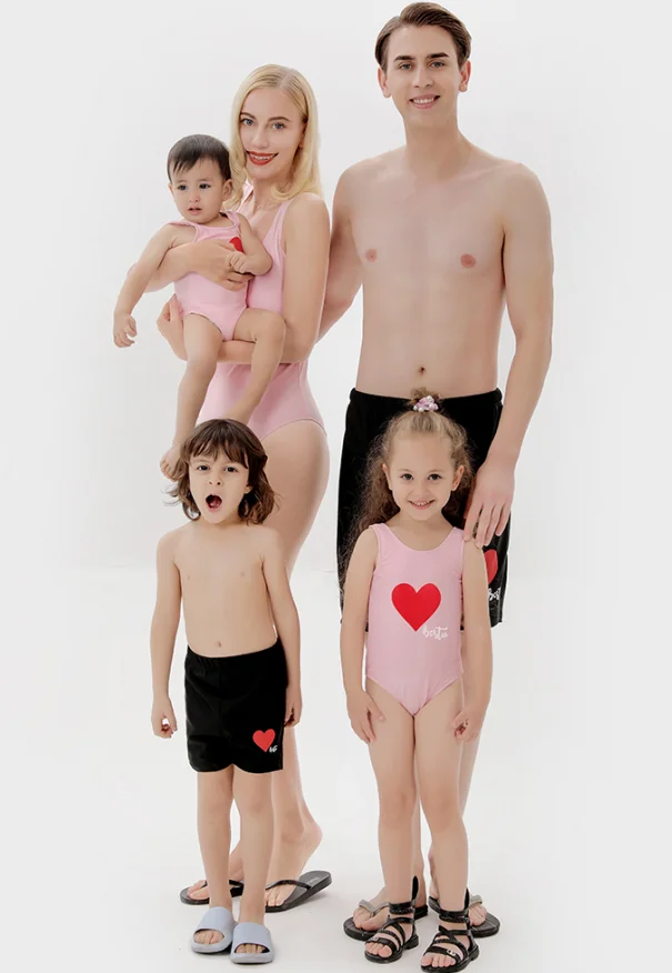 

Женский слитный купальник Love Family подходящие купальники для мамы и дочери, одежда для плавания с отцом и сыном, одежда для мамы и ребенка