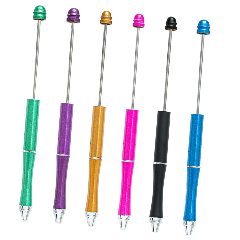 

6 Pcs Ballpoint Pen Pens Portable Daily Use Fun Pensbeadable Adult Bulk Metal Kit