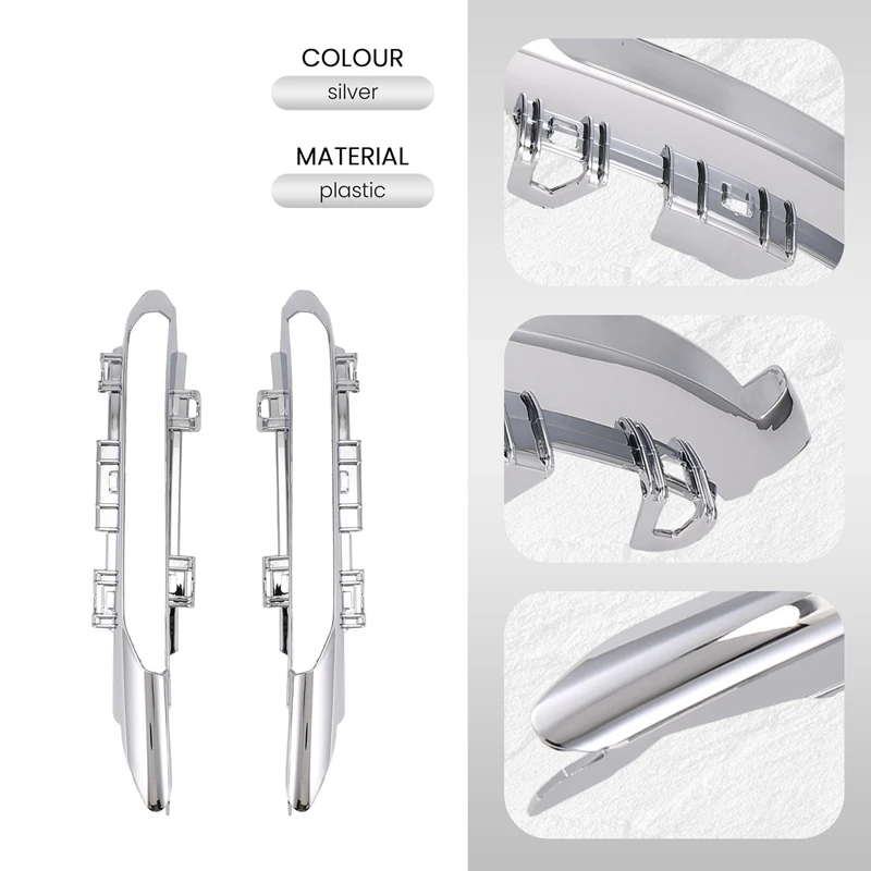 1 пара передних дневных ходовых огней противотуманная фара хромированная рамка