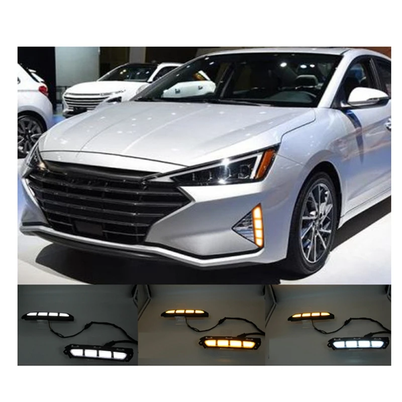 

Автомобильные фары DRL дневные ходовые огни Daul Clour противотуманные фары для Hyundai Elantra 2019-2020