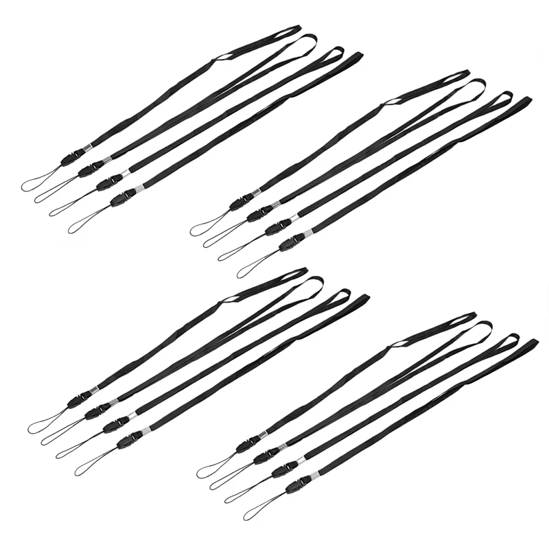 

20X Black Lanyard Neck Strap For ID Pass Card Tags Phones Camera MP3 Holder