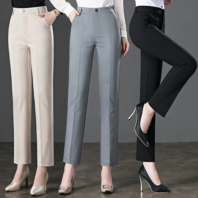 2022 Autumn New High-waisted Bullet Loose Straight-leg Pants Drape Xiaoxi Pants Women's Workplace Professional Wear