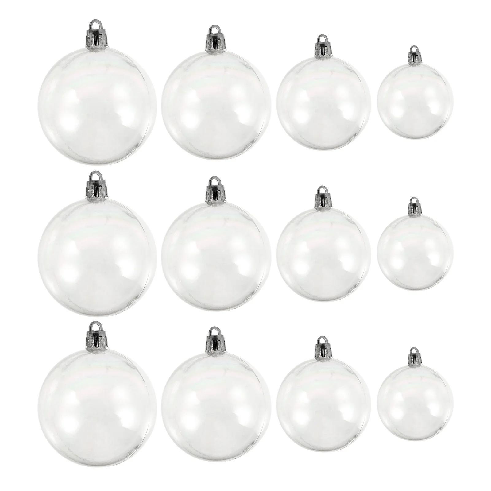 

18 Pcs Christmas Balls Adornments Pendant Bauble Round Xmas Plastic Transparent