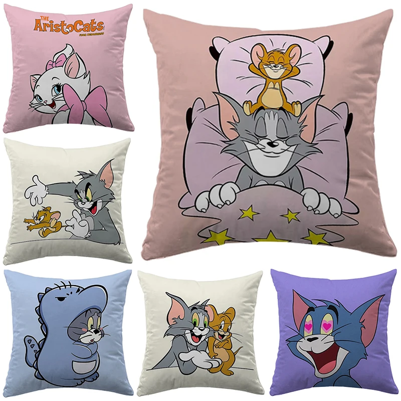 

Soft Cushion Cover Cozy Tom Pillow Covers for Sofa Pillowcases 50x50 Car Bedding Decors Short Plush Dakimakura for Chilfren Gift
