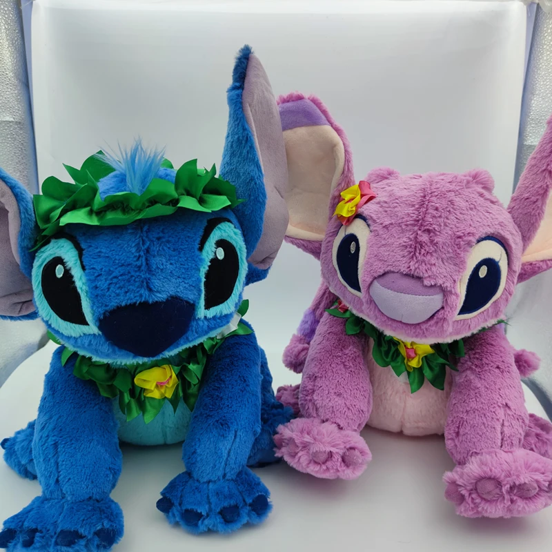 

30cm Disney Sitting Blue Pink Lilo & Stitch Stuffed Animal Stitch and Angel Soft Doll Plush Toys for Girl Birthday Gift