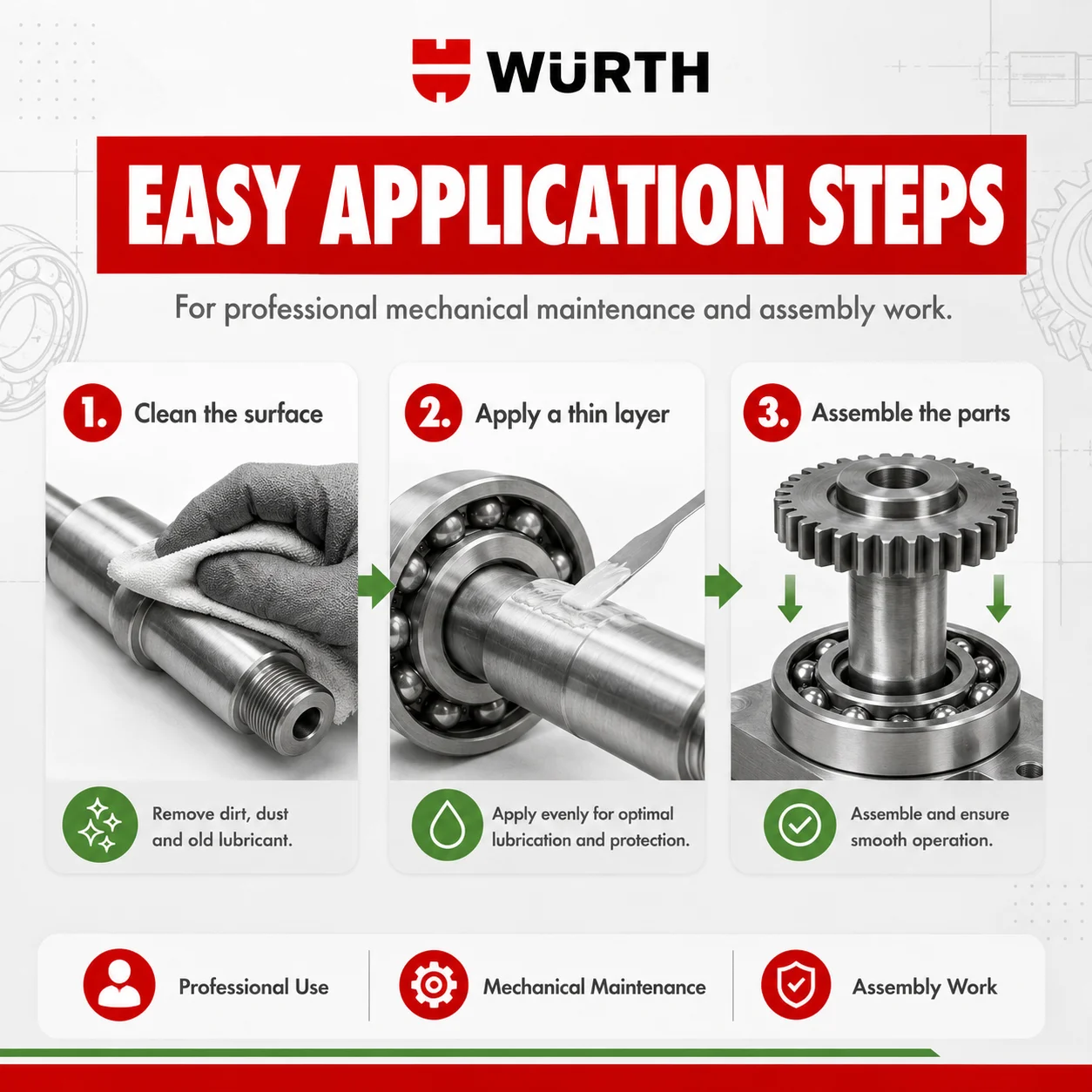 Смазка Wurth Assembly Paste White 100г, твердая, противозадирная, для подшипников, шестерен, направляющих (art.: 3920db3bda4cb) - 3920db3bda4cb