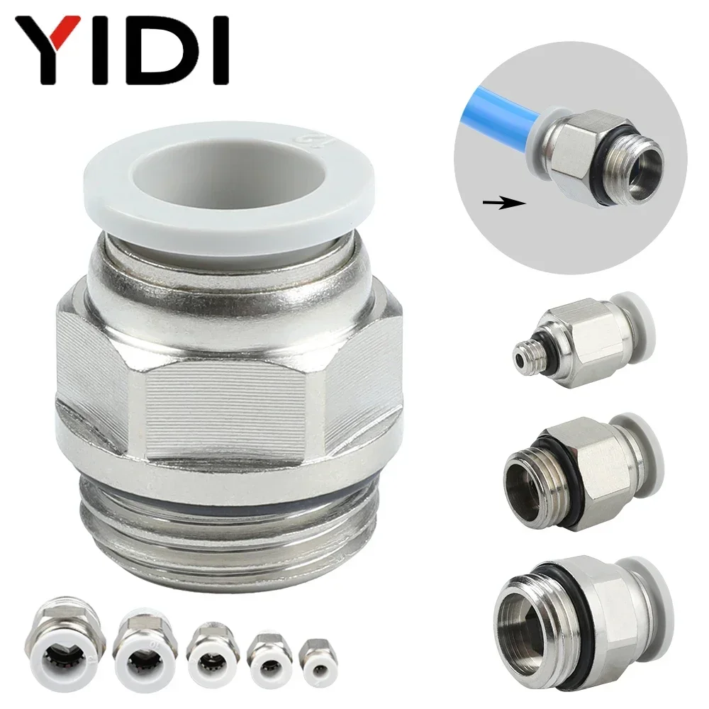 

5/10 шт. G-резьба, пневматический наружный ПК, фитинг для воздушного шланга, фитинги для труб 4 мм, 6 мм, 8 мм, 10 мм, 12 мм G1/8 G1/4 G3/8 G1/2, набор быстроразъемных соединителей