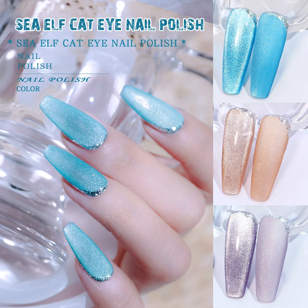 

8ml Cat Eye Gel Nail Polish Blue Glitter UV LED Gel Varnish Semi Permanent Nail Gel Soak Off Lacquer Nail Art Manicure Varnishes