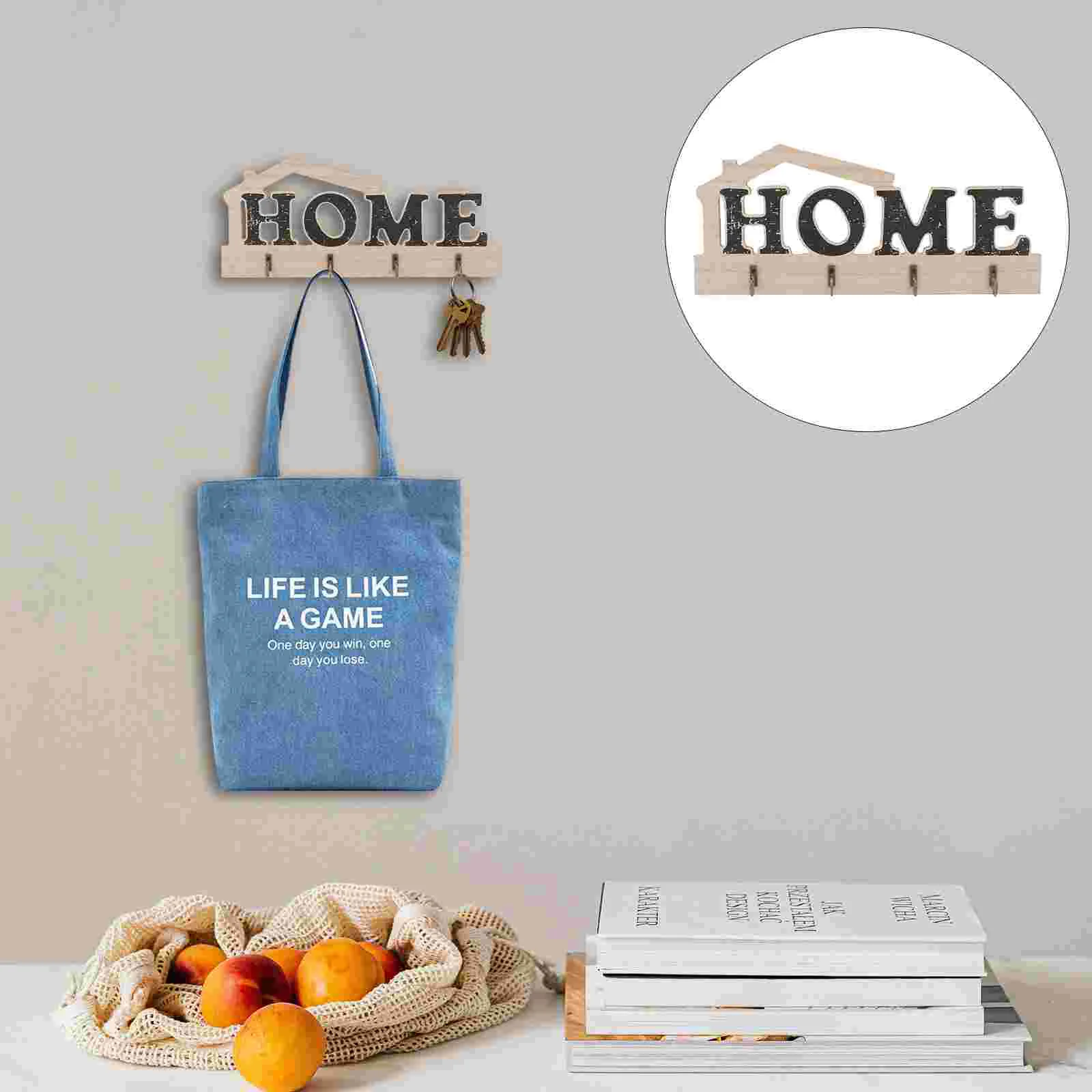 

Wooden Hanger Brackets Hanging Hook Wall Mounted Decorative Hat Small Item Clothes Door Creative Storage