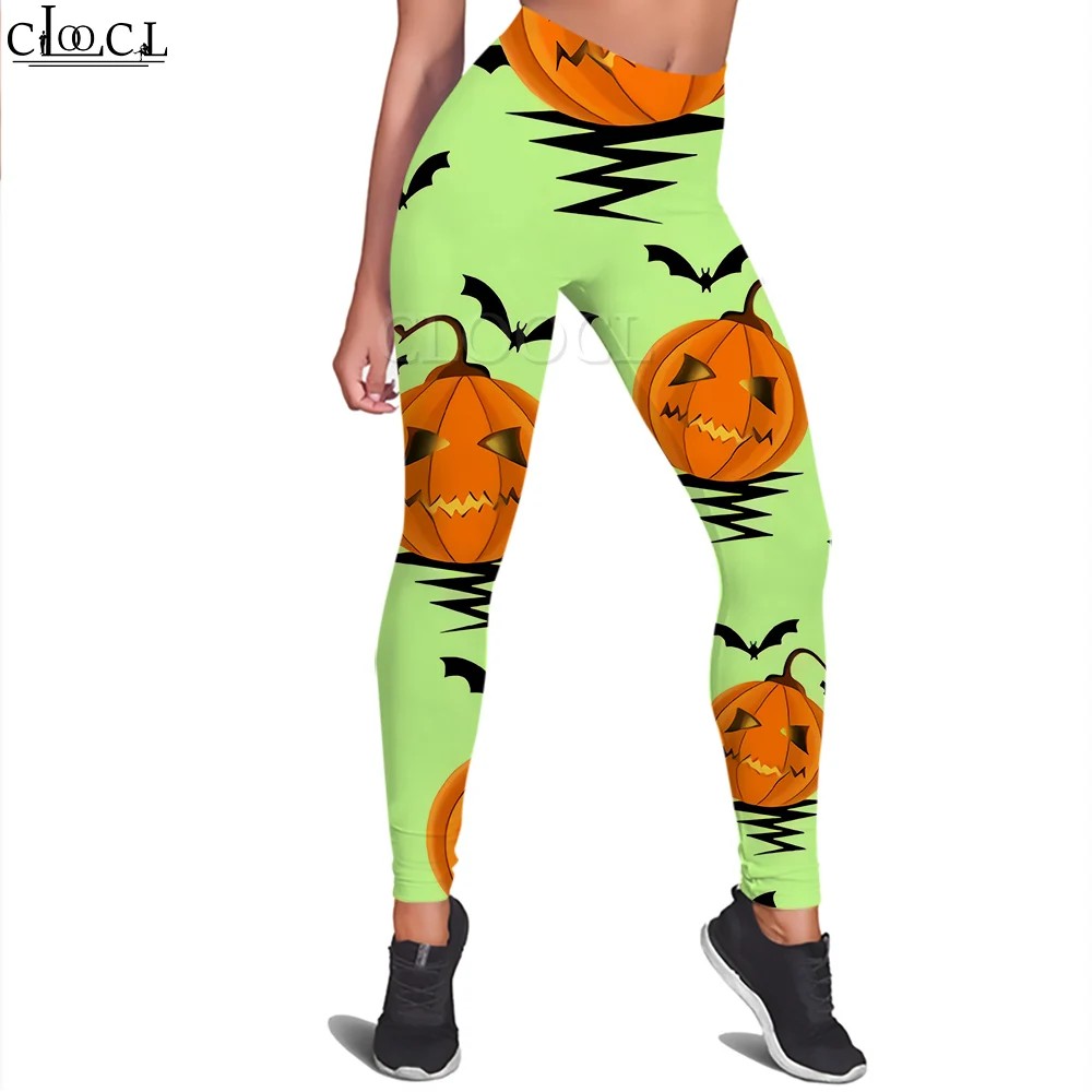 

CLOOCL Leggings Women Halloween Funny Pumpkin Spider Web Graphic 3D Print Gym Workout Outdoor Jogging Legging Sexy Yoga Pants