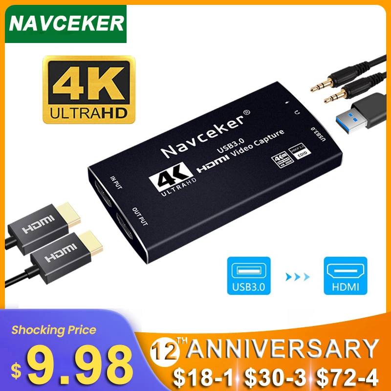 2022 USB3.0 HDMI 4K 60Hz видео Захват к USB карты ключ игра потоковая прямая трансляция с