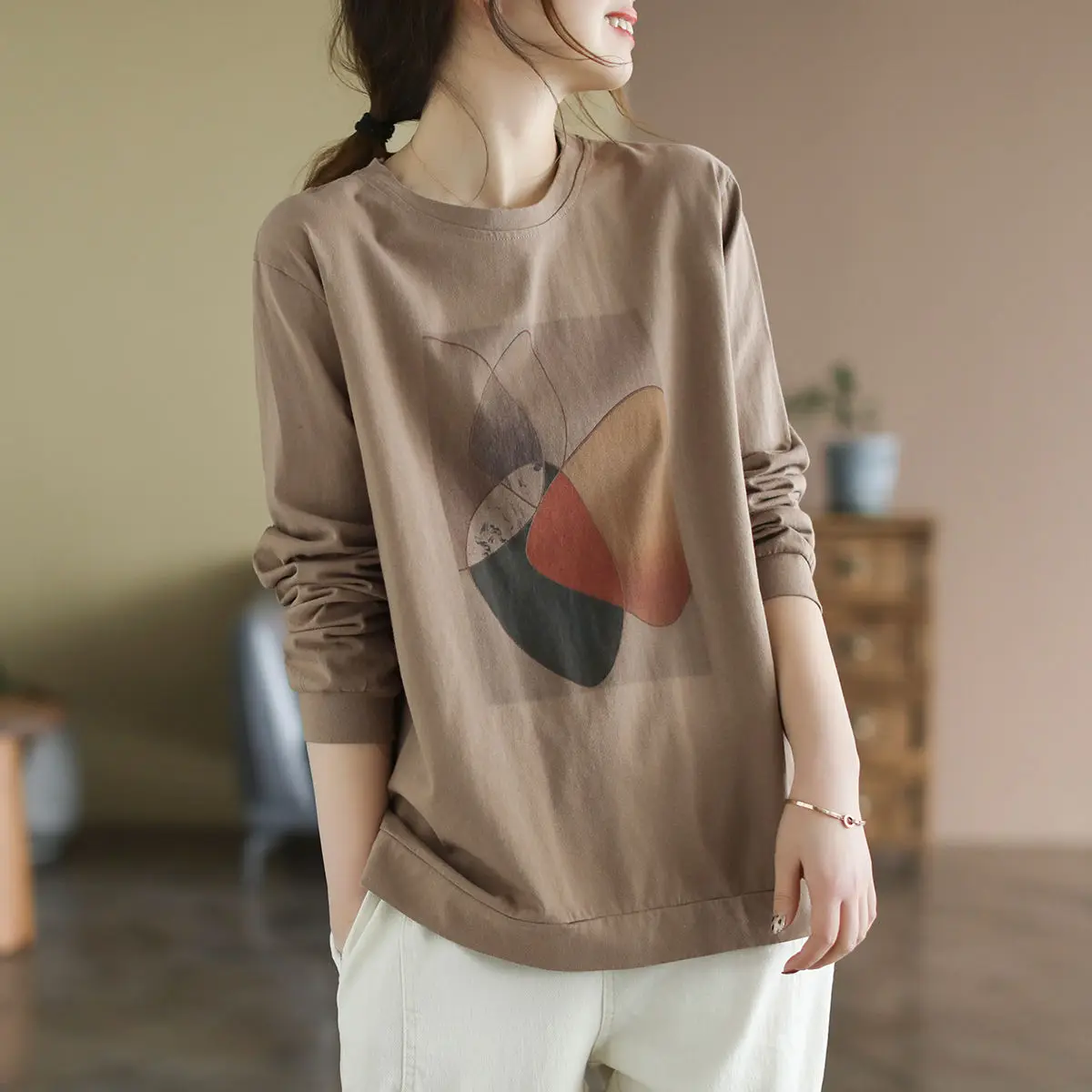 

2023 Loose Cotton Female Tops with Print Pink Tshirts Graphic Clothes Black White Women's T Shirts Cool Polyester Coquett O Tees