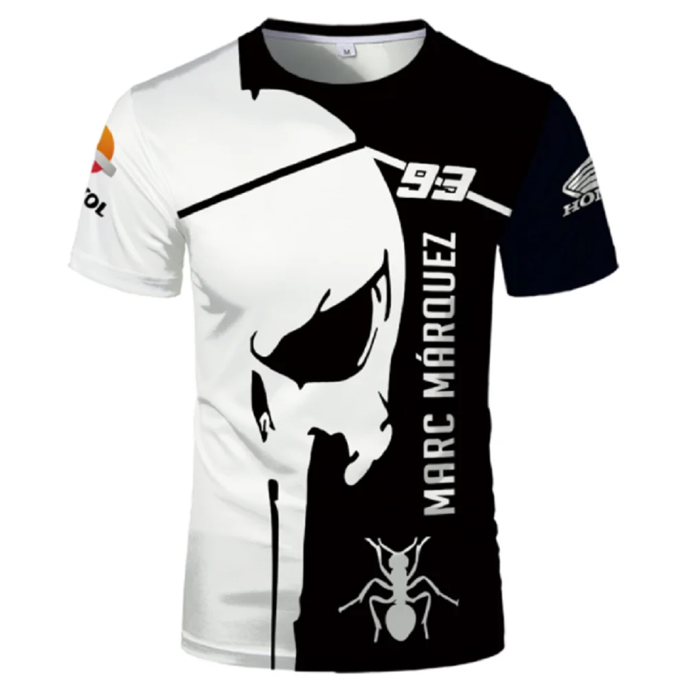 

3D Skull Print T Shirt Men Motorcycle Print Racing T-shirt Summer Fashion Punk T-shirt Male Plus Size Streetwear New