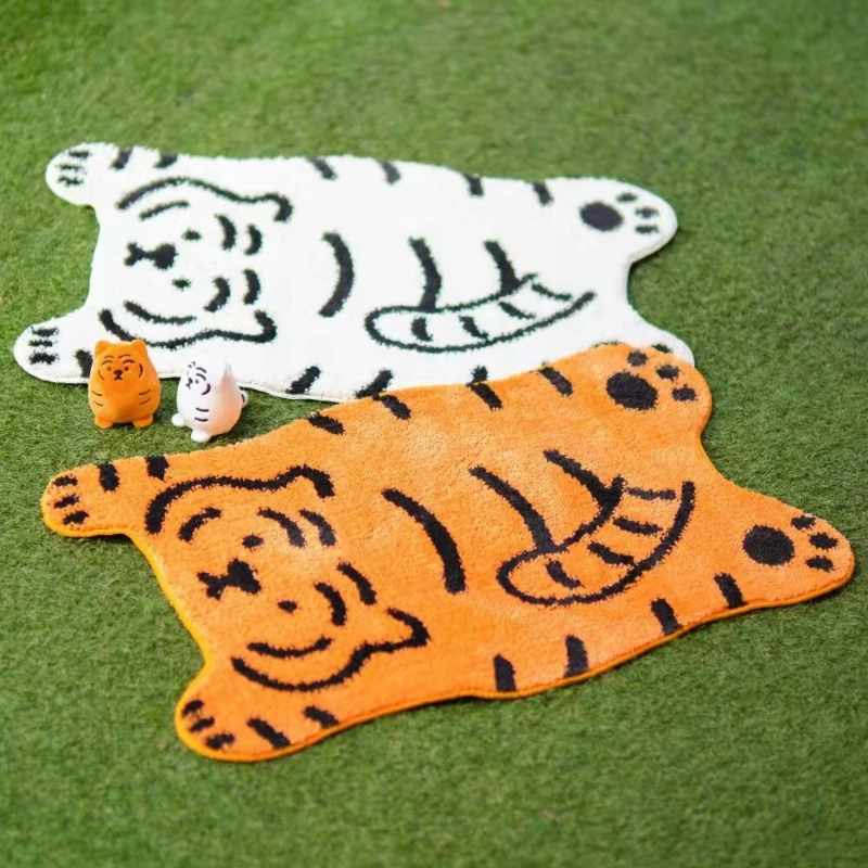 Korean Muziktigers Plush Mat Bathrom Rug Cute Fat Tiger Bedroom Soft Carpet Anti-slip Floor Mats Bed Beside Decoration Gift Home