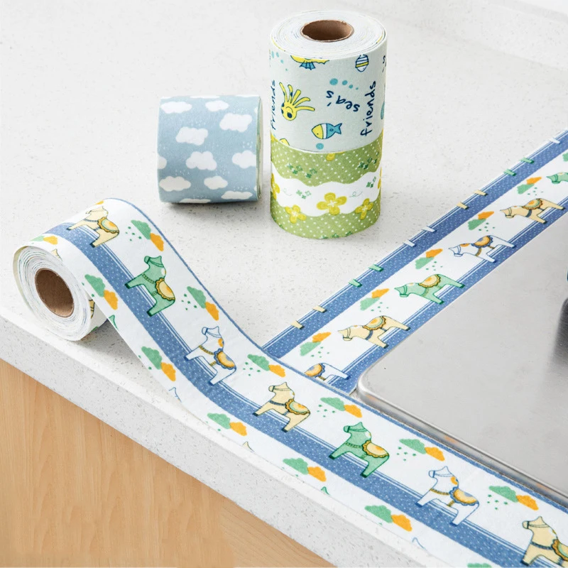 

Kitchen Self-adhesive Electrostatic Sink Mildewproof Waterproof Stickers Toilet Antifouling Bathroom Toilet Skirting Stickers