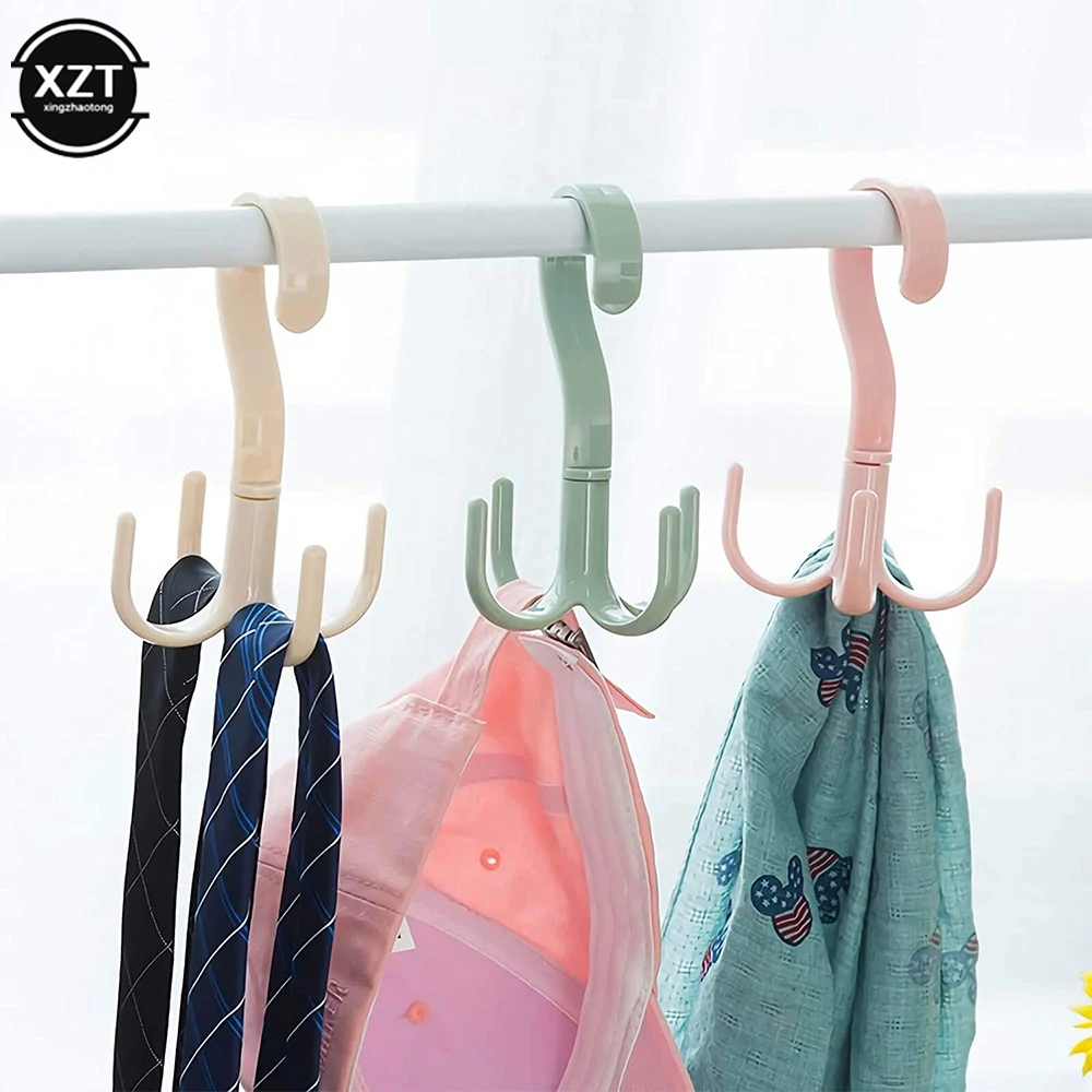

Space Saving Rotated Hanger Hooks Wardrobe Clothes Rack Hanger Organizer Bag Hanger Shoes Belt Scarf Hanging Rack Closet Hanger