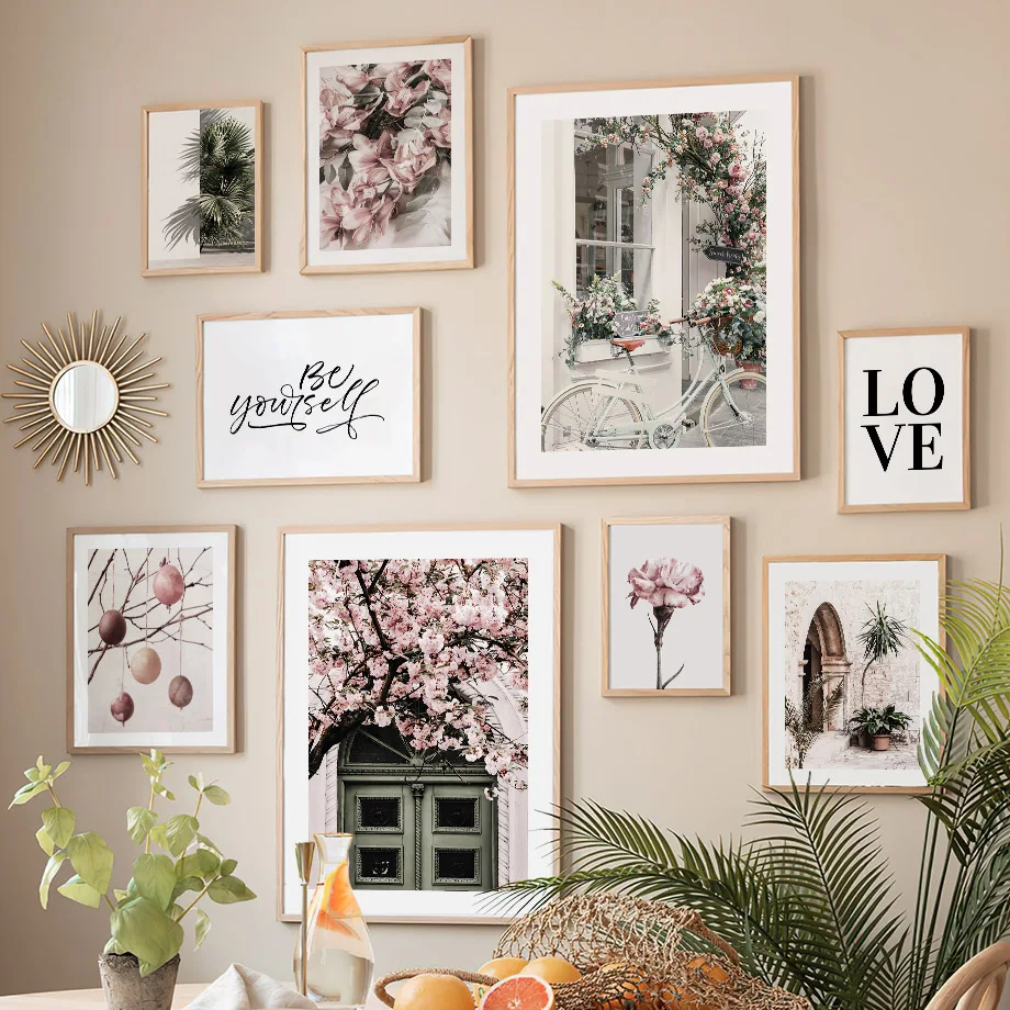 Живопись на холсте &quotРозовый велосипедный цветок&quot BESTEN