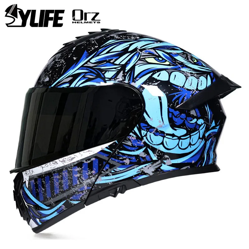 

Мотоциклетный шлем, защитный, с двойными линзами, в горошек, для мужчин и женщин
