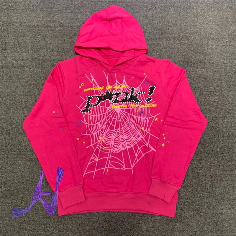 

Pink Sp5der 555555 Hoodie Men Women Spider Web Pullovers 555555 Hiphop Sweatshirts