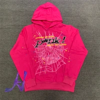 pink sp5der 555555 hoodie men women spider web pullovers 555555 hiphop sweatshirts