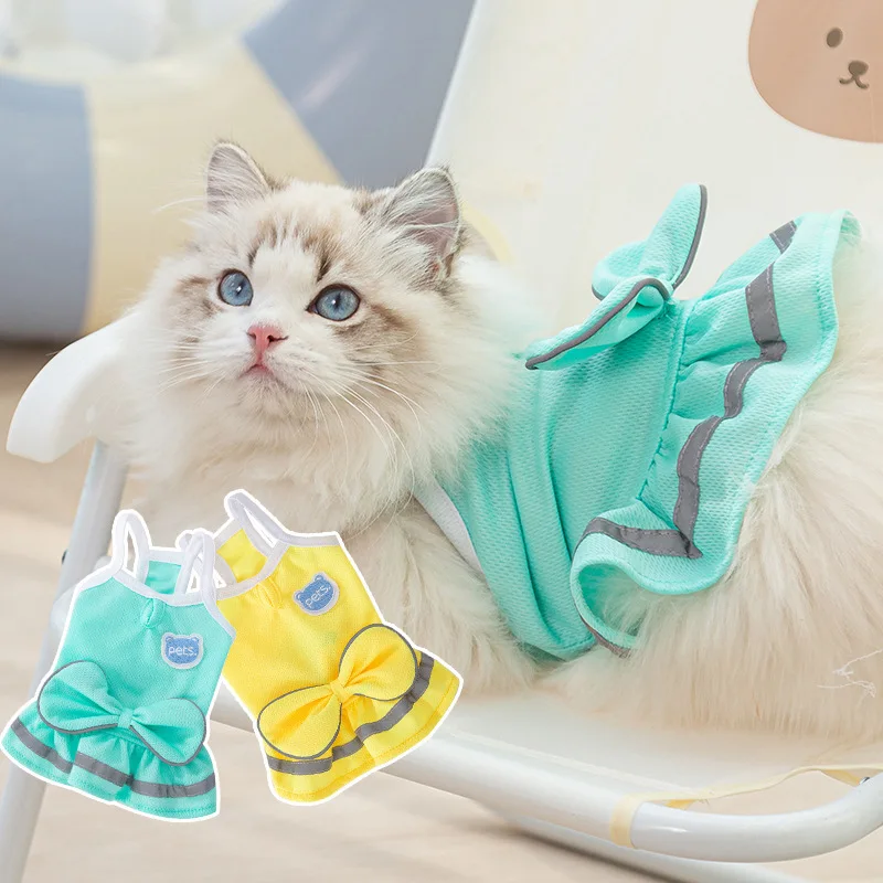 

Spring Summer Pet Clothes Kitten Puppy Braces Skirt Breathable Fabric for Cooling Small and Medium-sized Dog Chihuahua Yorkshire