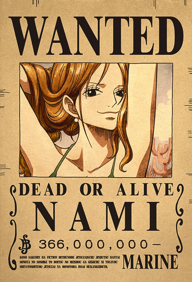 Anime One Piece Straw Hat Pirates Wanted Poster Stickers Vintage Painting Kid Bed Room Living Wall Decorate Kawaii Adult Men Toy images - 6