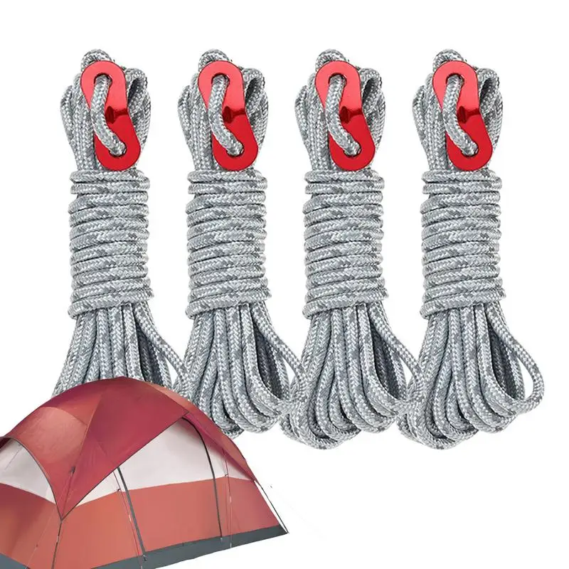 

Веревка для палатки 4 мм высокопрочный шнур для выживания с пряжкой Регулируемый брезентовый шнур прочный полевой шнур для кемпинга товары для выживания