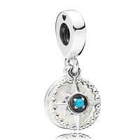 hot sale silver color charm bead north star compass glaze pendant beads for original pandora charm bracelets bangles jewelry