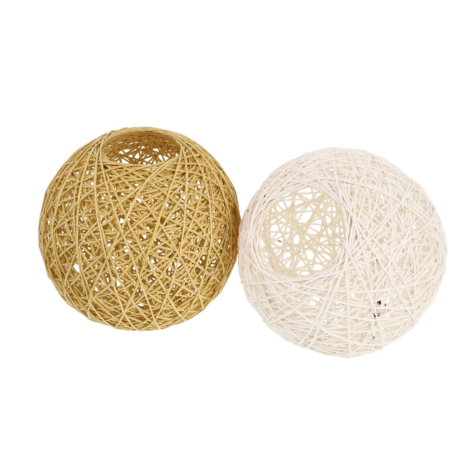 

2 Pcs Ball Takraw Lampshade Rustic Shades Creative Simple Woven Craft Cover Paper Rope Unique DIY Ornament Style
