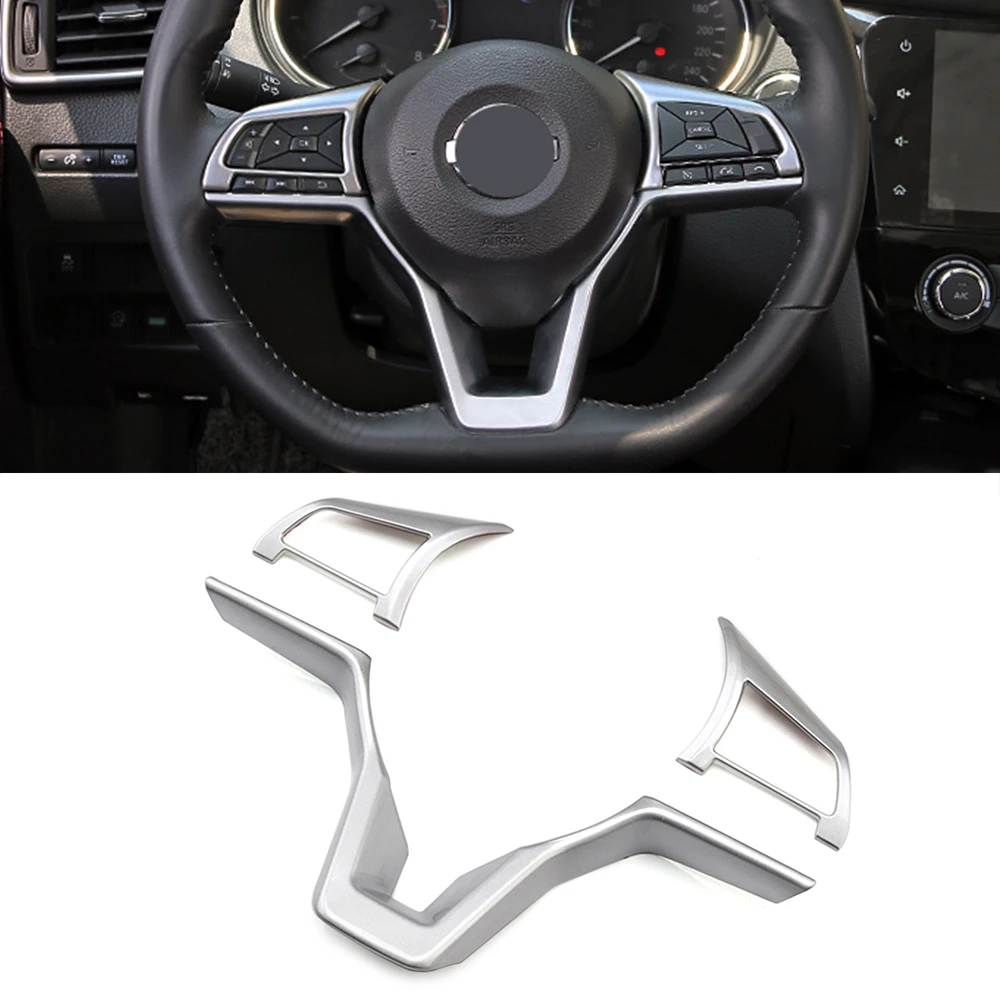 

For Nissan Qashqai J11 X-trail T32 2017 2020 Car Interior Decorate Refit Steering Wheel Switch Button Frame Cover Trim Accessory