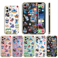 stitch cartoon sticker luxury soft plating phone case for iphone 13 12 11 pro max mini x xr xs max 7 8 6 6s plus se cover