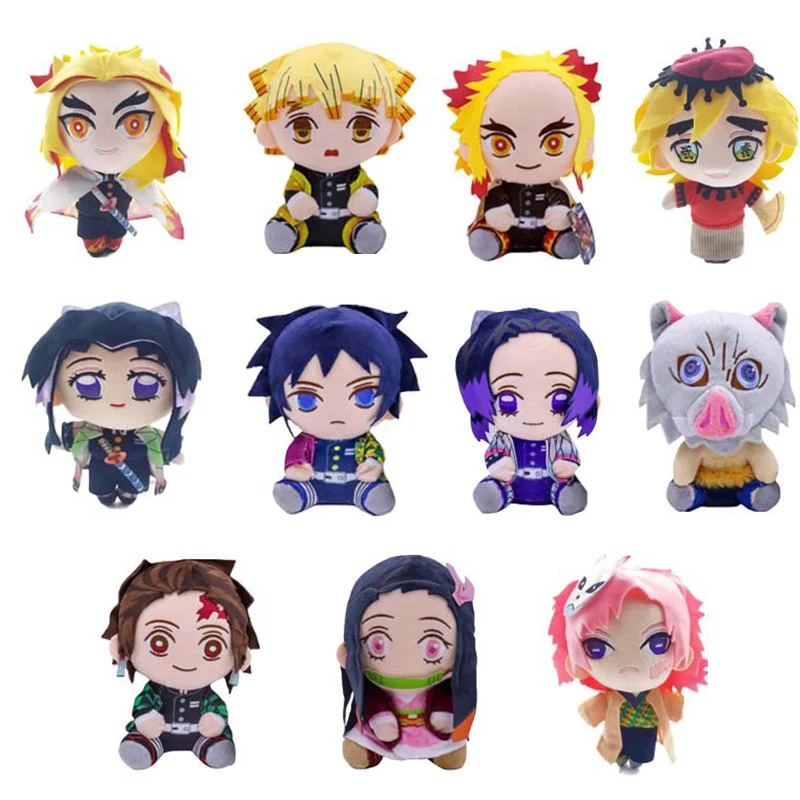 

Anime Demon Slayer Akaza Rui Iguro Obanai Tanjirou Kamado Nezuko Agatsuma Zenitsu Action Figures Plush Toy Doll Peluche KID Gift