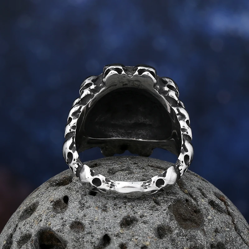 Крутое панк-властное кольцо из нержавеющей стали 316L с тяжелым сахарным черепом