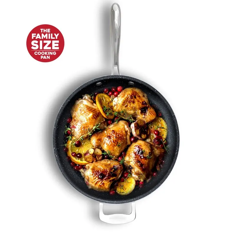 

Прочная антипригарная картинка, восхитительная антипригарная сковорода размера XL для всей семьи с прочной ручкой, идеально подходит для домашнего приготовления пищи.